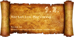 Vertetics Marianna névjegykártya